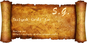 Sulyok Gréta névjegykártya